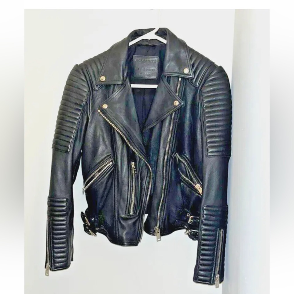 All Saints leather jacket women size 0, Barely used